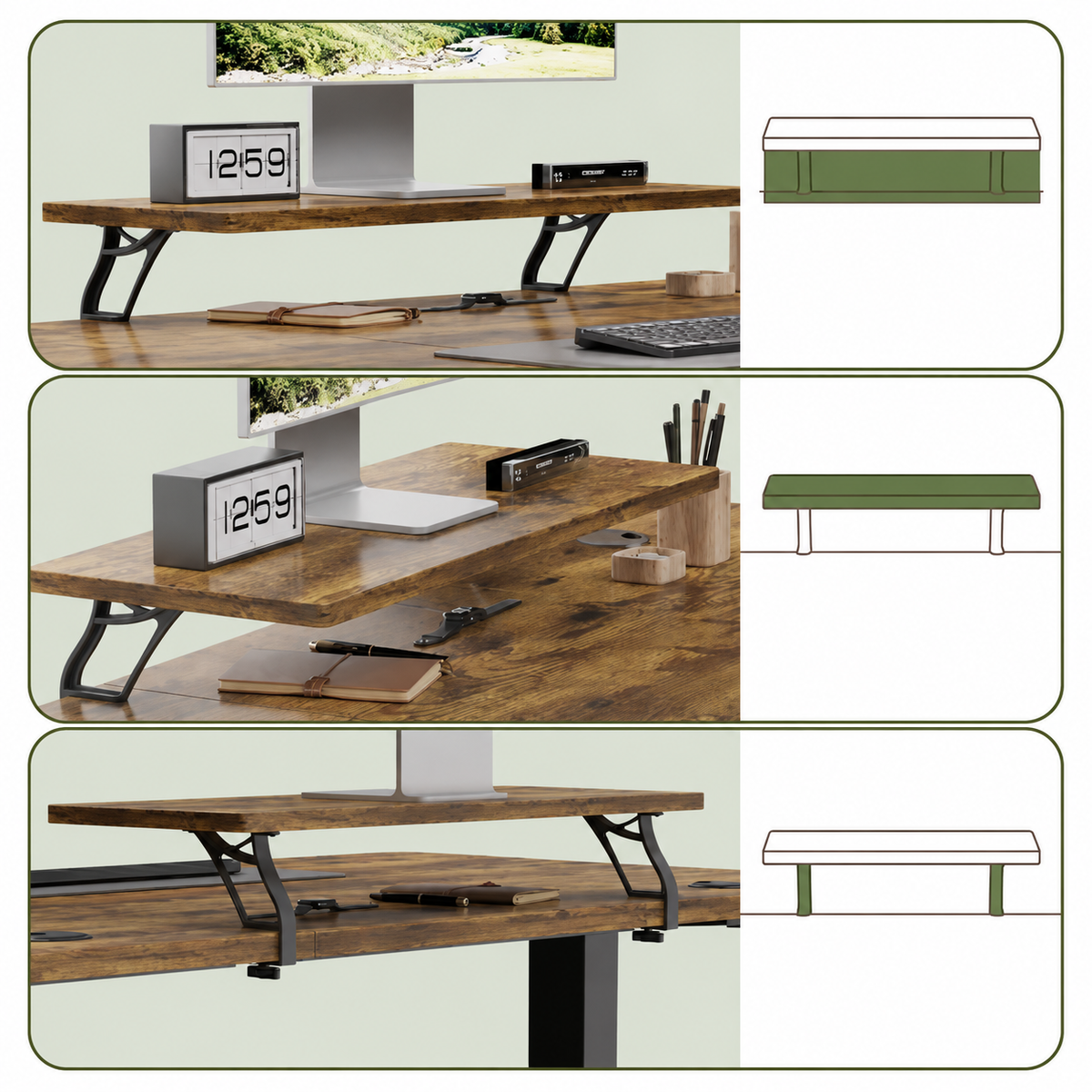 Bureau Électrique Réglable en Hauteur 160x70cm – Assis Debout avec Support Écran