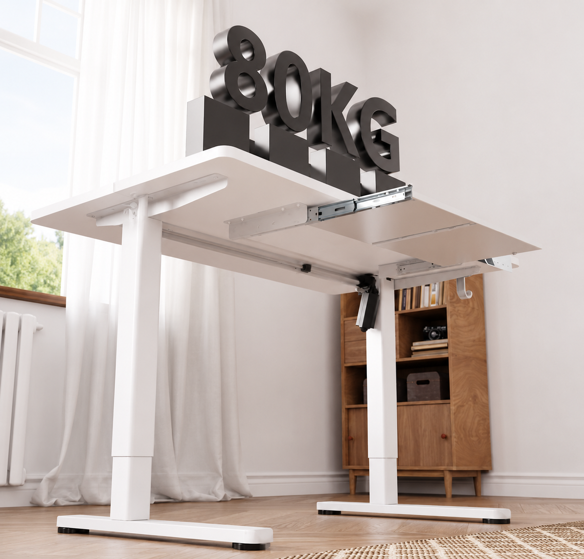 Bureau Électrique Réglable en Hauteur avec Tiroir – Design Moderne