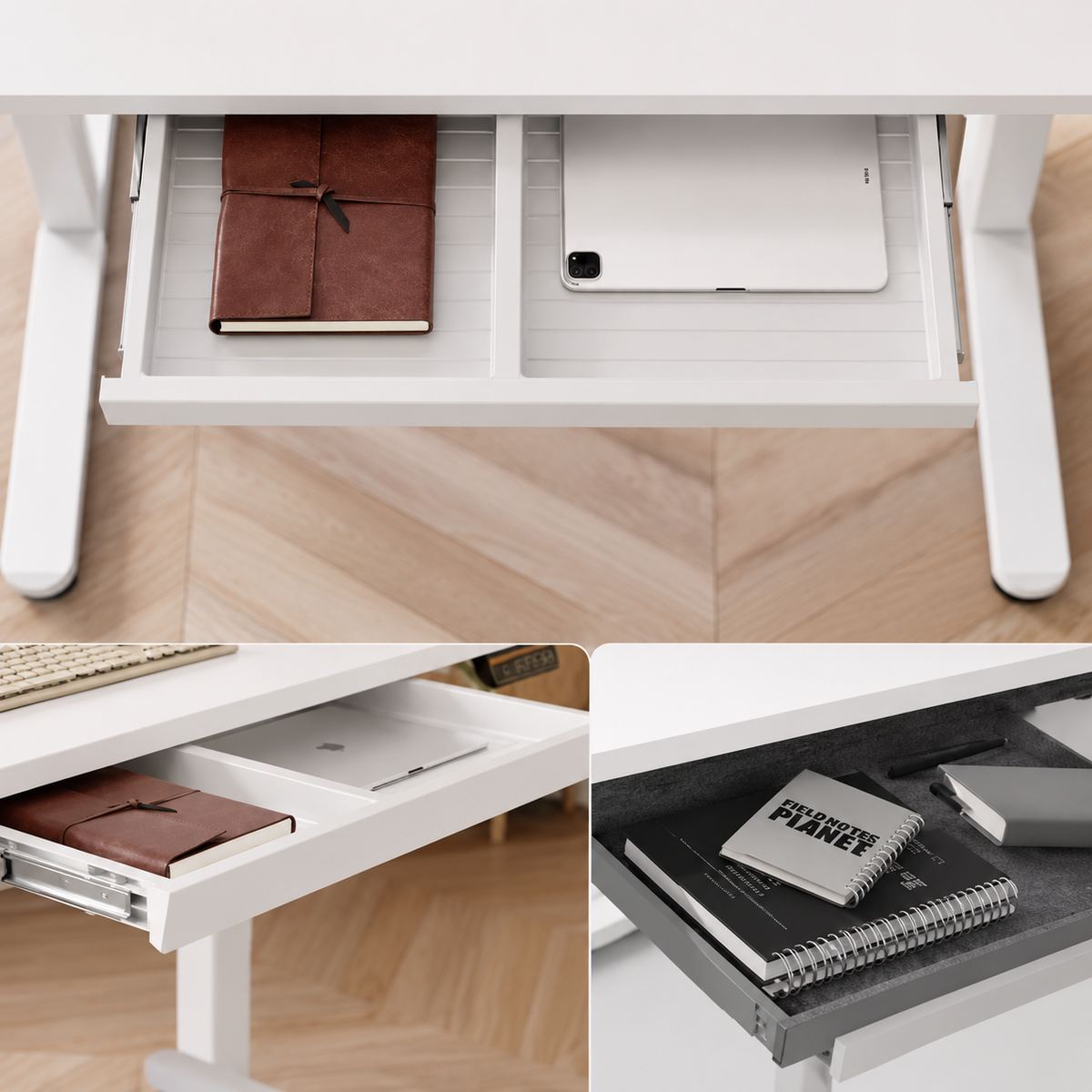 Bureau Électrique Réglable en Hauteur avec Tiroir – Design Moderne
