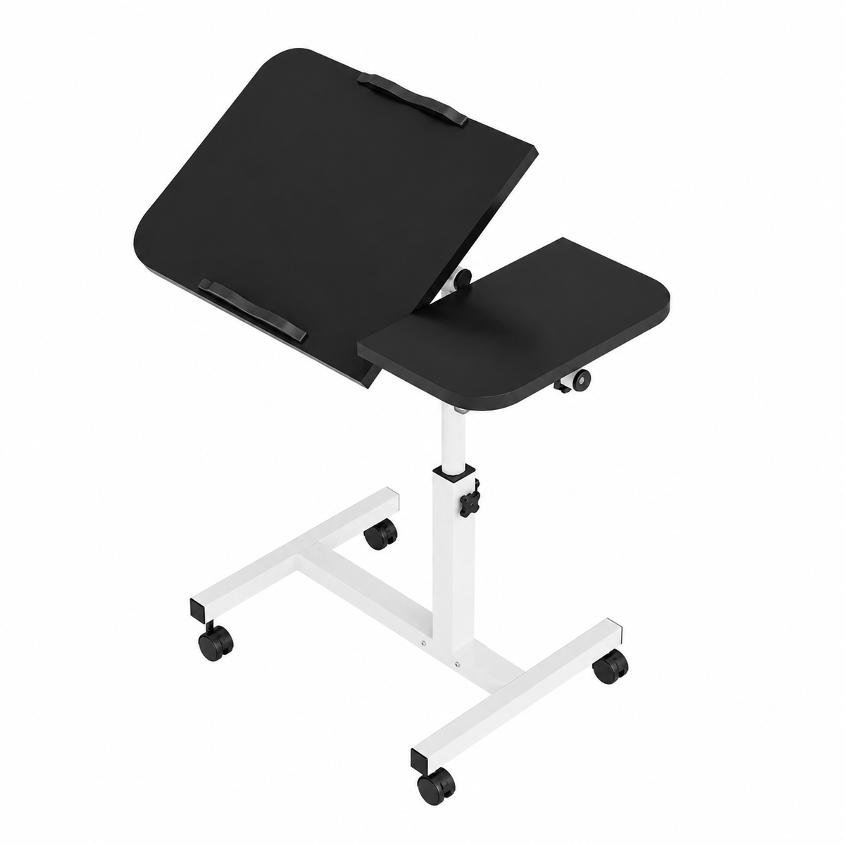 Table de Lit Mobile Réglable en Hauteur avec Plateau Inclinable – Sur Roulettes