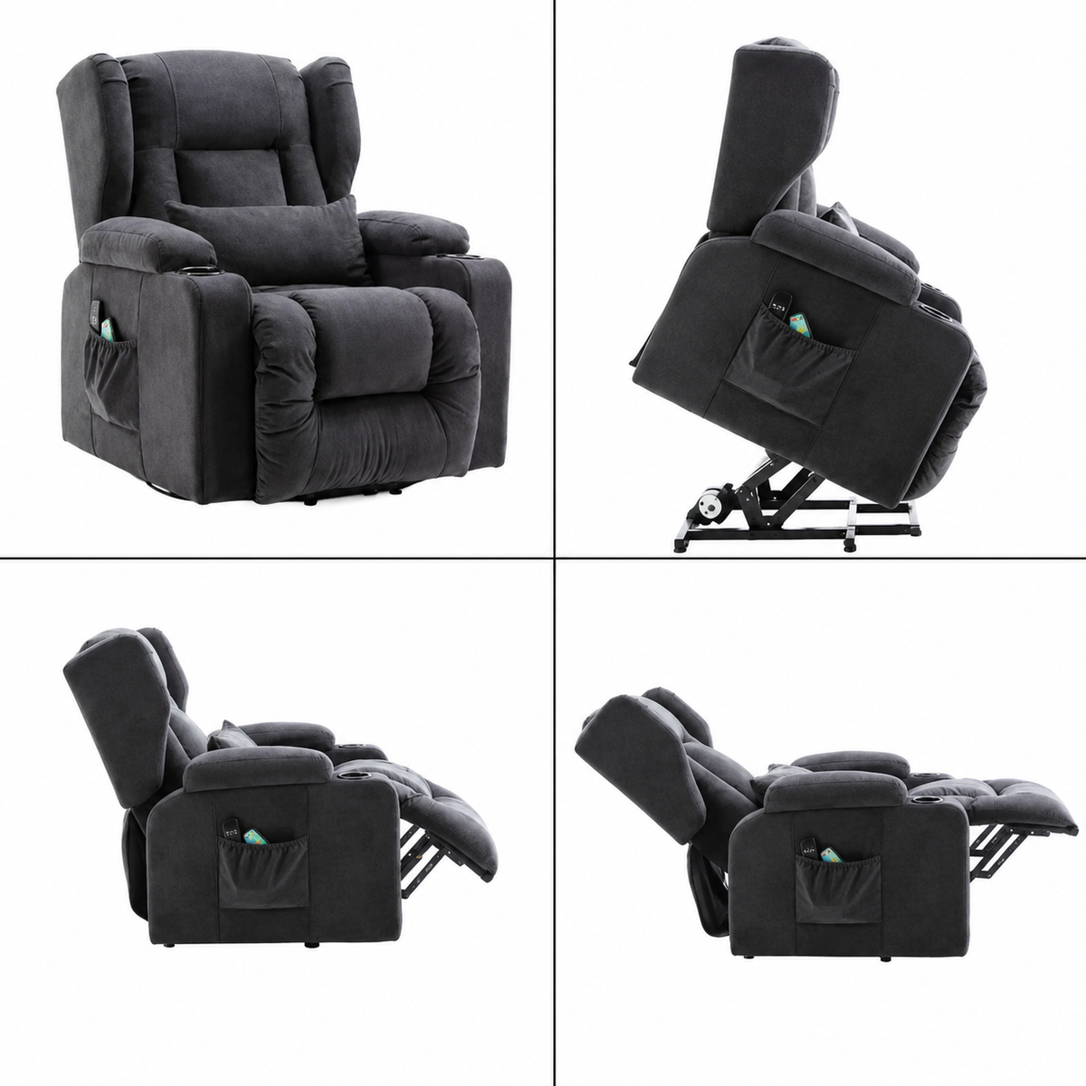 Fauteuil Relax Releveur Électrique Massant et Chauffant – Aide à la Position Debout