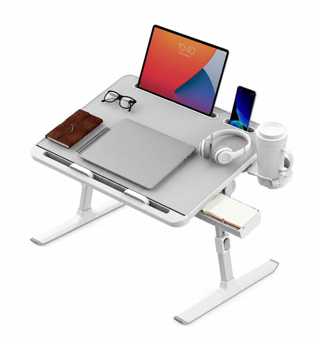 Table Pliante Multifonctionnelle Réglable – Bureau Assis Debout pour Lit, Canapé & Extérieur