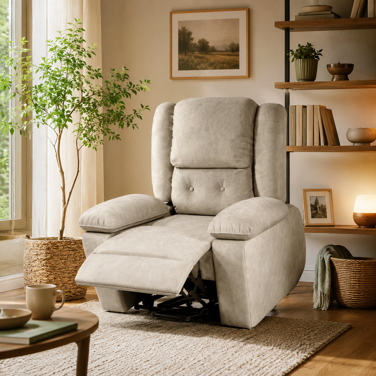 Fauteuil Relax Releveur Électrique avec Massage 8 Points et Chauffage Lombaire