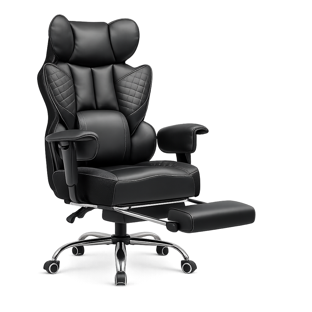 Chaise Gaming Ergonomique Large avec Accoudoirs Réglables et Support Lombaire à Ressorts