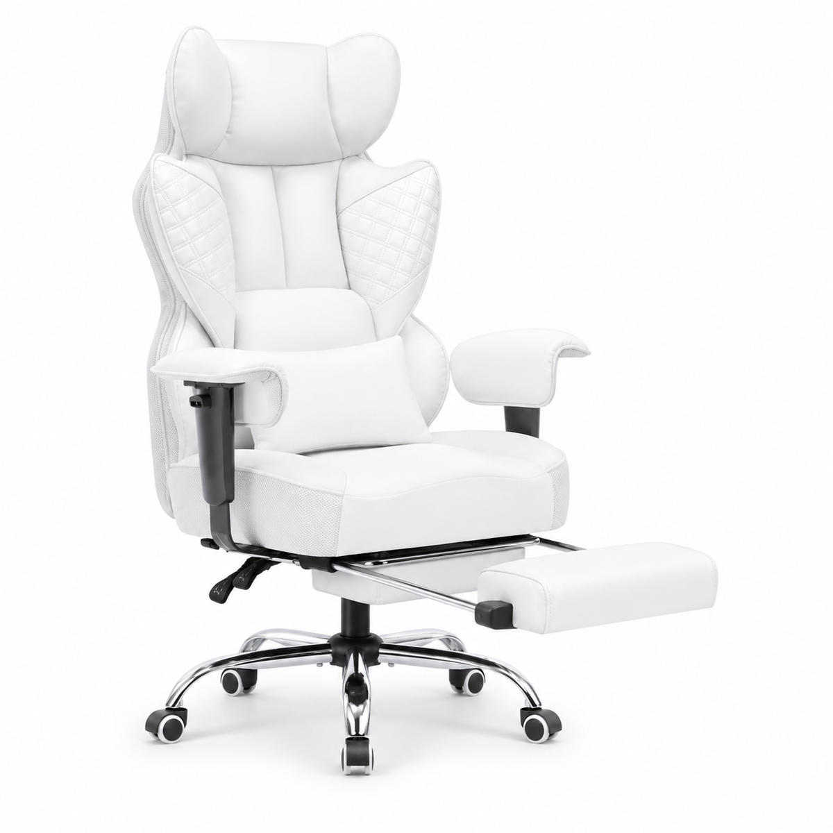 Chaise Gaming Ergonomique Large avec Accoudoirs Réglables et Support Lombaire à Ressorts